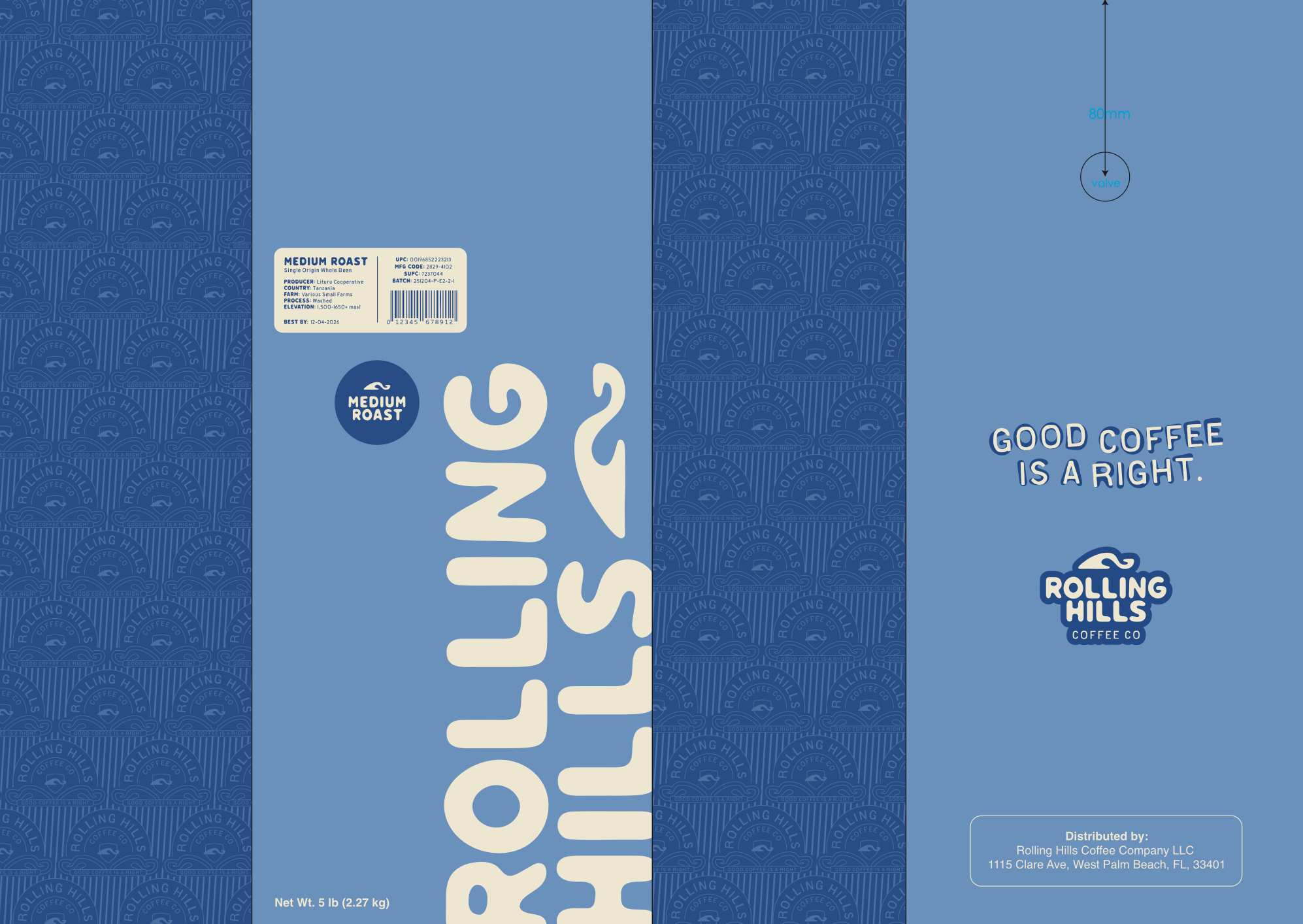 Rolling Hills 5lb Bag Layout